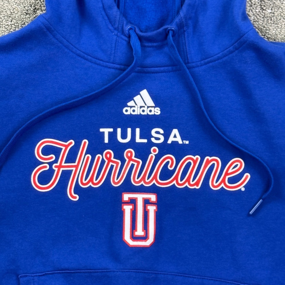 Adidas Hoodie Women Small Blue Tulsa Hurricane NCAA Collegiate Sweatshirt